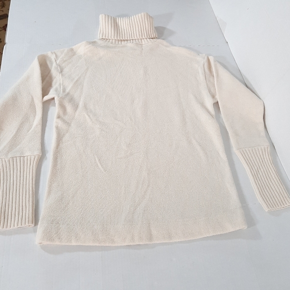 J Crew Collection Cashmere Trim Relaxed Fleece Turtleneck - Picture 3 of 6